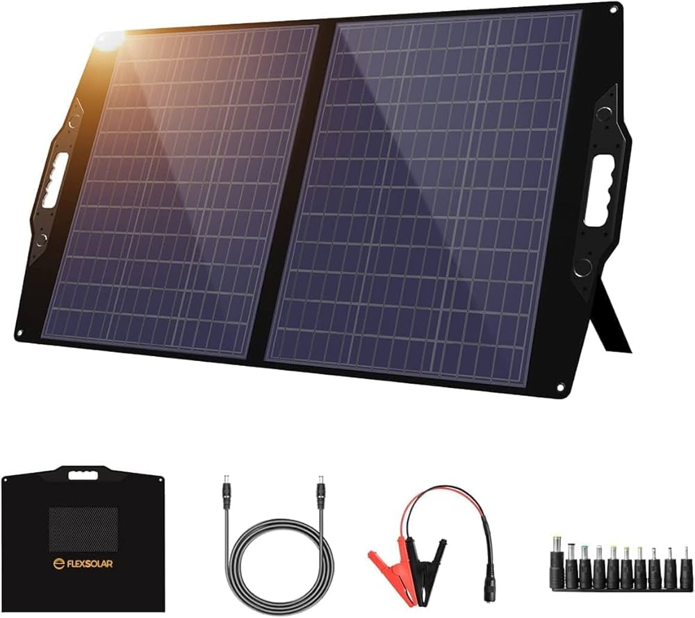 ⭐キャンプにぴったり⭐ ソーラーパネル 折り畳み 100W 太陽光 アウトドア 折りたたみソーラーパネル 100W 高効率 低照度発電 高耐久 550