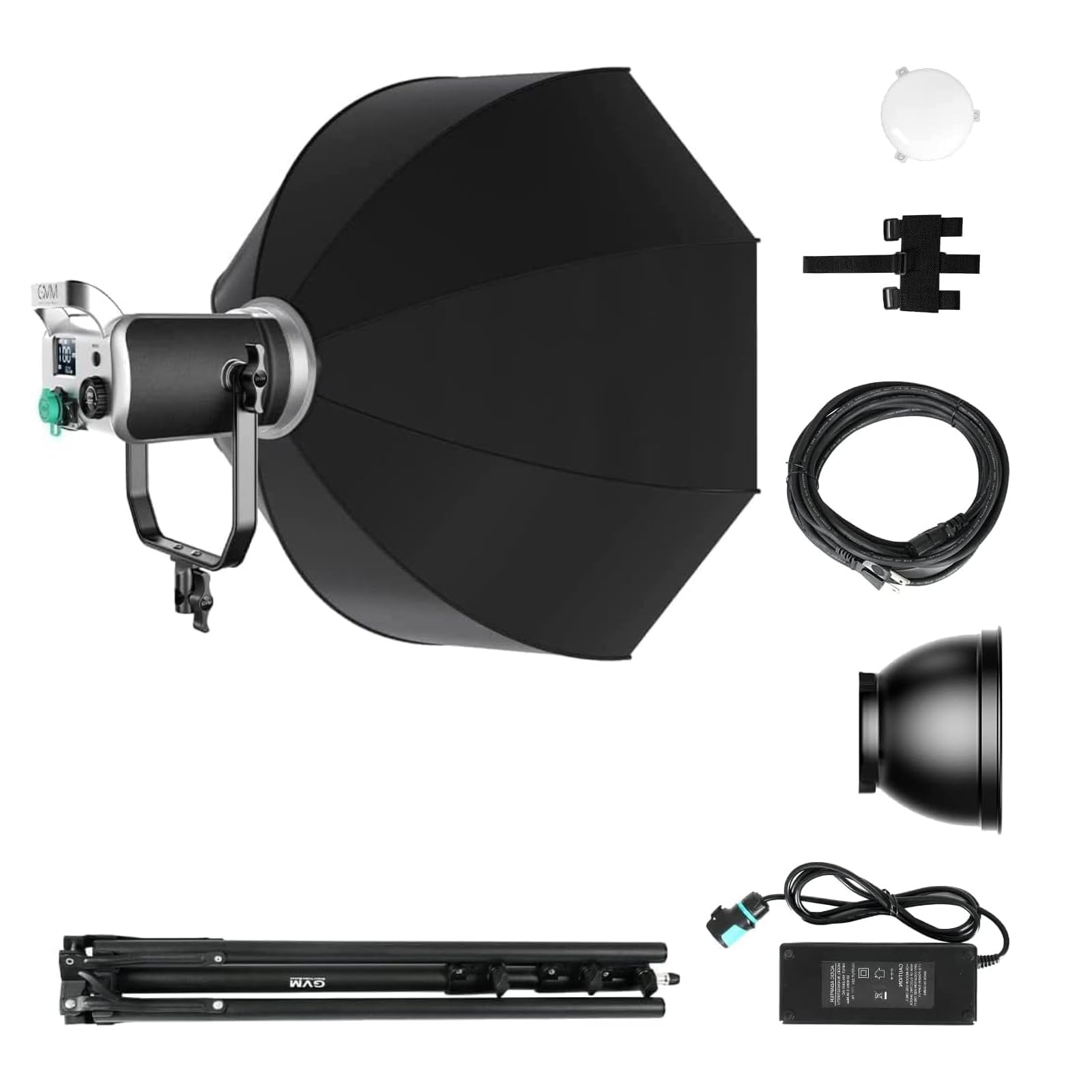 GVM 300W Videoleuchte Mit Softbox, CRI97 Dimmbare 2700K-7500K Studiolicht, LED-Fotografie Dauerlicht Mit Bowens, Videobeleuchtung für Studio, Fotografie, YouTube, Fimlicht