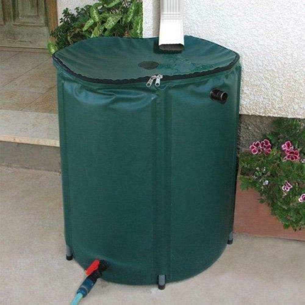 Portable Rain Barrel - 50 Gallon Water Collector Spout - Collapsible Outdoor Garden | RA Warehouse