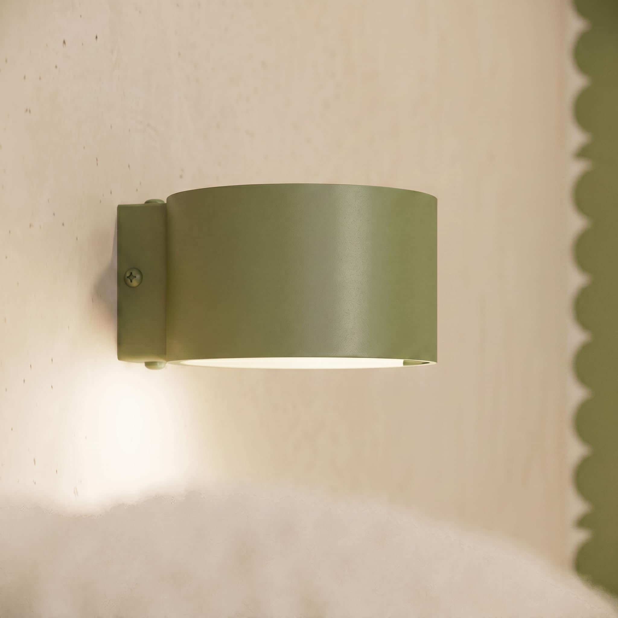 SOLLUX lighting Deckenlampe rund flach Gx53 LED 3-Flammig Modo olivgrün