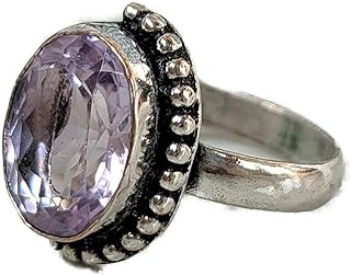 Amethyst Ring, Light Purple Stone Ring, Gemstone Ring, Trendy Ring, Faceted Cut Oval Stone Ring, Dainty Ring, Modern Ring, Handmade Ring, Simple Band Ring, Filigree Ring, Amethyst Jewelry