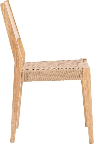 Miniatura 4 de Powell Silla de comedor Cadence, moderna, natural, madera maciza, asiento de espuma, juego de 2