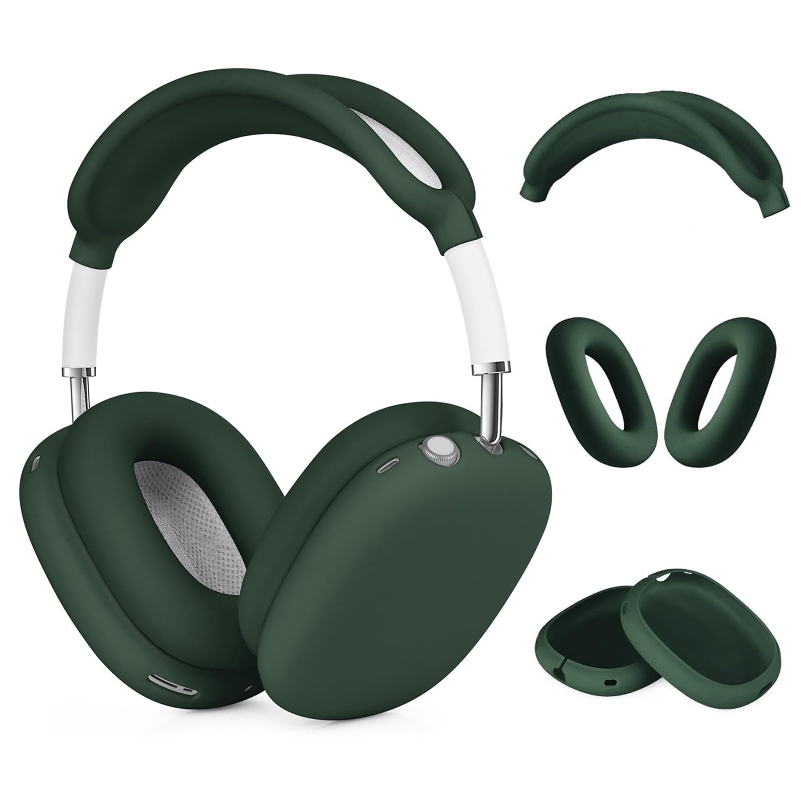 Silicone Case Cover for AirPods Max Headphones，Anti-Scratch Ear Cups Cover/Ear Pad Case Cover/Headband Cover 3 in 1 Accessories Silicone Protector for