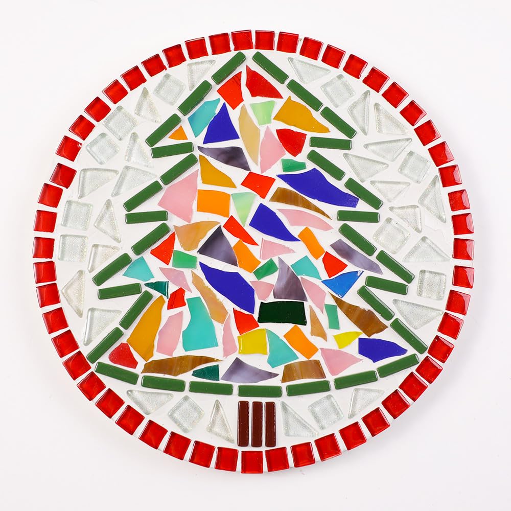 Irregular Stained Glass Scraps Cathedral Glass Scrap Pieces Sheets Mosaic Tiles for DIY Crafts Assorted Colors 1 Pounds /454g (Mixed-1 Pound)