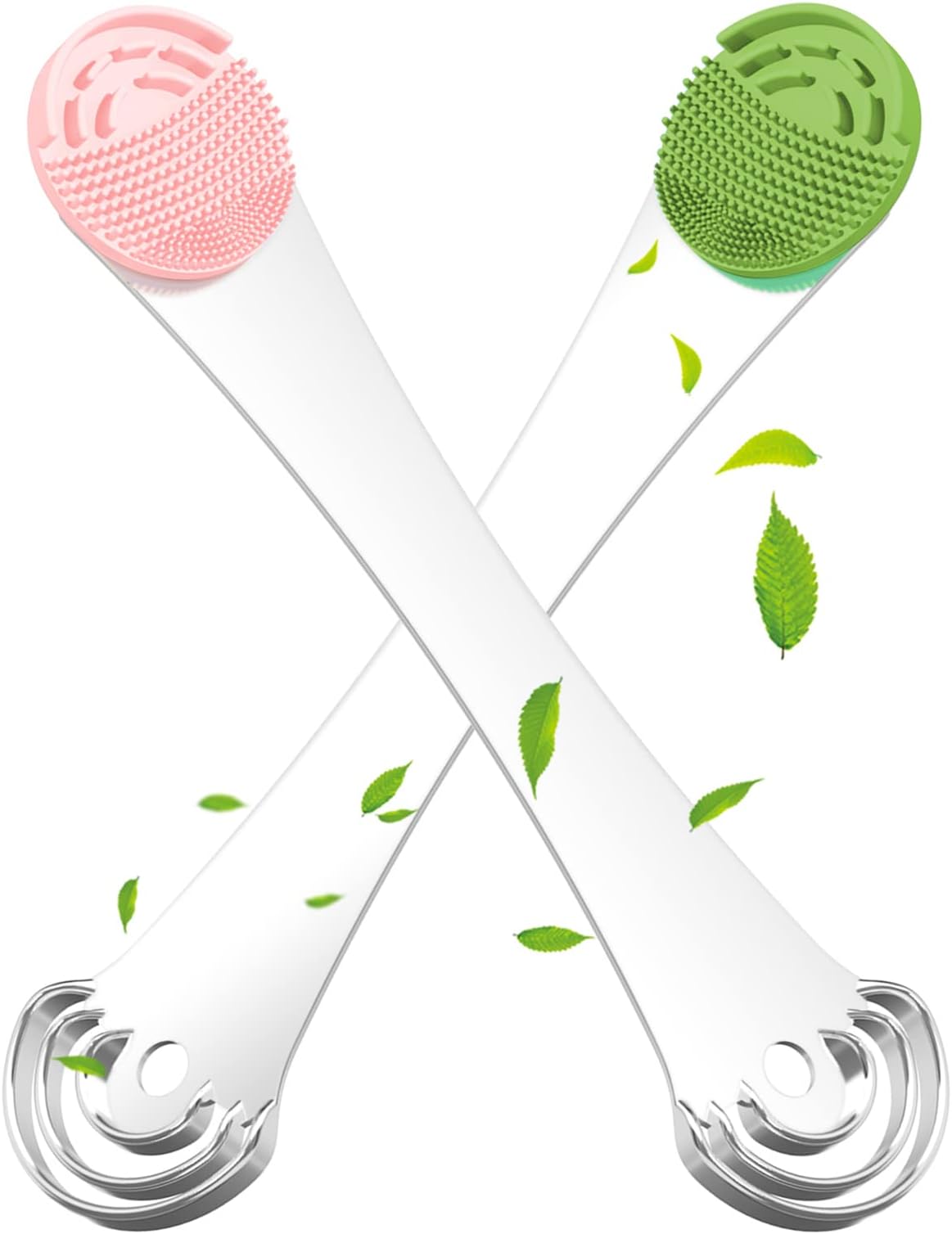 2 pcs Tongue Scraper Cleaner, Moosec Bad Breath Treament Get Rid of White Tongue, 100% BPA Free - Pink&Green…