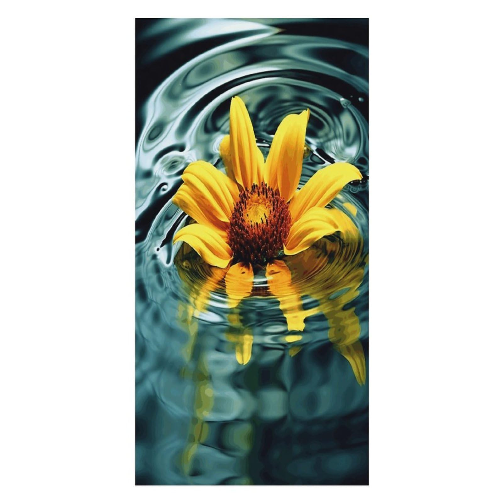 JTREHY Sunflower in Water Beach Towel Extremely Soft Oversized Towels Lightweight Sports Absorbent Bath Towel Suitable 160"x80" for Swimming Camping Beach