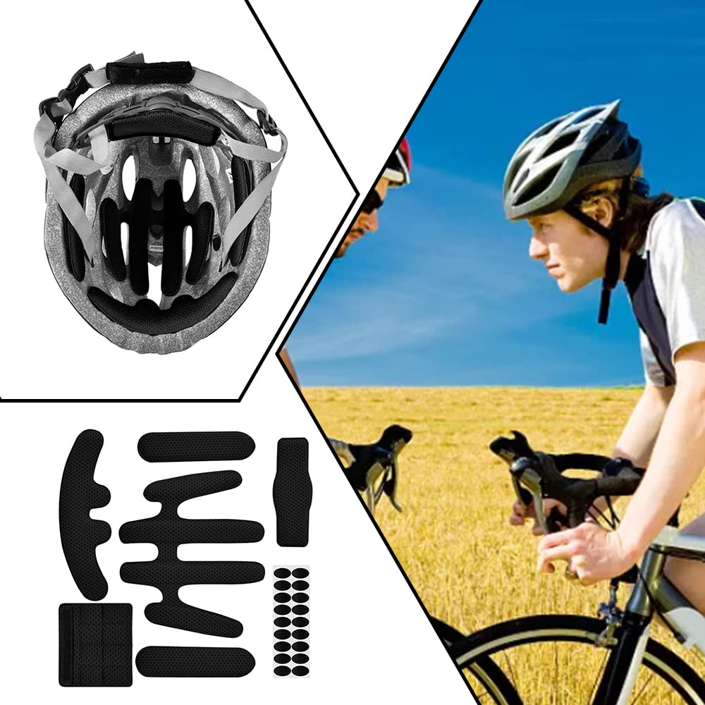 bnsggl Set di 27 cuscinetti in schiuma per casco, imbottiture di ricambio per casco per bici, moto, ciclismo