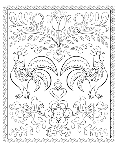 Creative Haven Scandinavian Folk Art Coloring Book (Adult Coloring Books: World & Travel) - Image 11