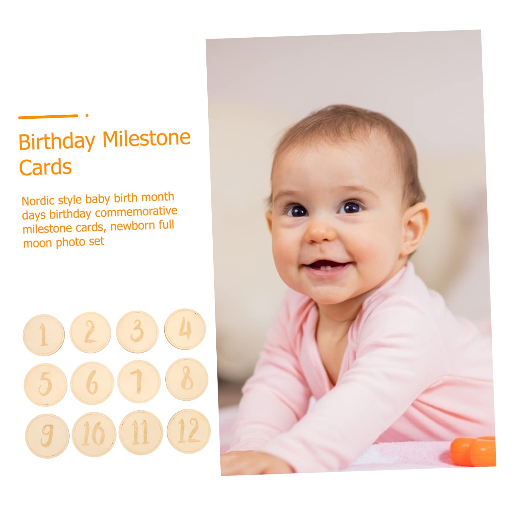 Toyvian 36piezas Tarjetas De Para Bebés De Tarjetas Para Fotografía De Recién Nacidos Accesorios Para Registrar El Crecimiento y Momentos Especiales