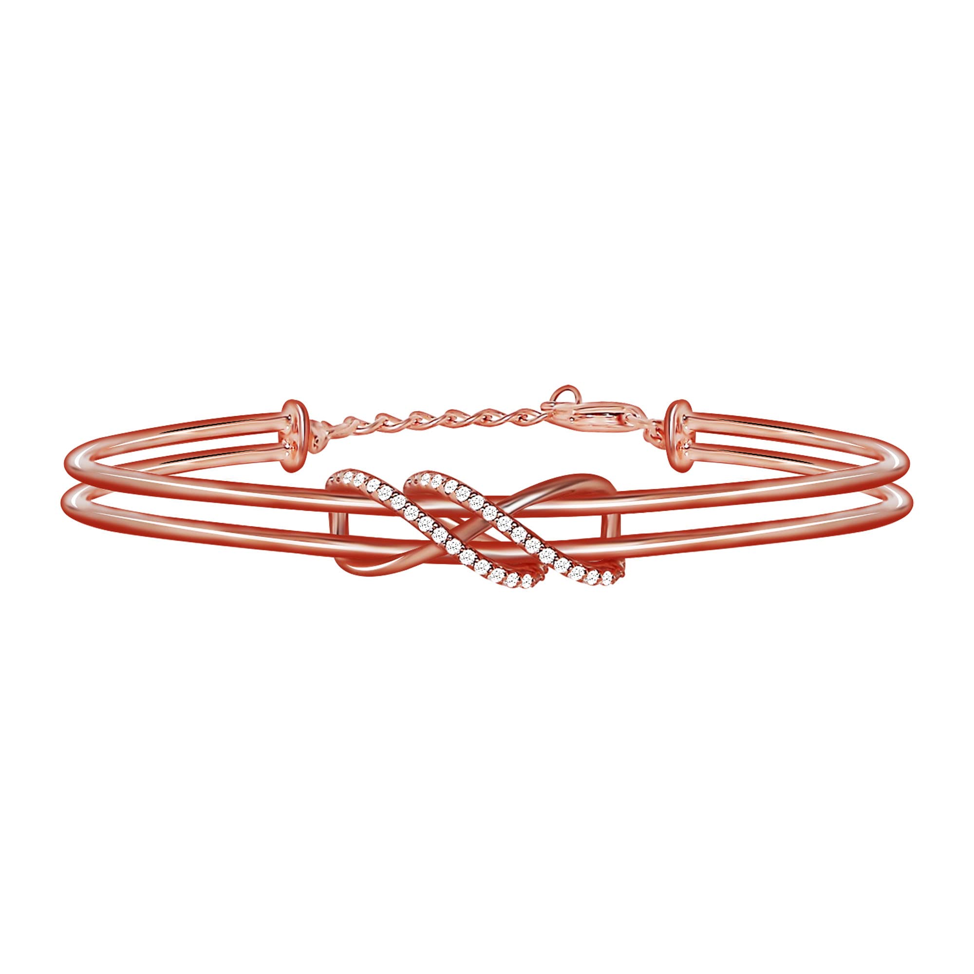 giva 925 Silver Rose Gold Dual Entangle Bracelet, Adjustable | Gifts for Women and Girls | With Certificate of Authenticity and 925 Stamp | 6 Months Warranty*-picture-26