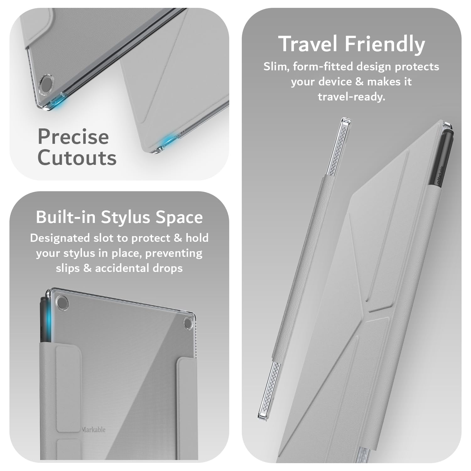 TUDIA M-FLIP - Funda magnética transparente desmontable para notable Paper Pro de 11.8 pulgadas, funda delgada transparente con función de encendido y apagado automático, cierre magnético fuerte