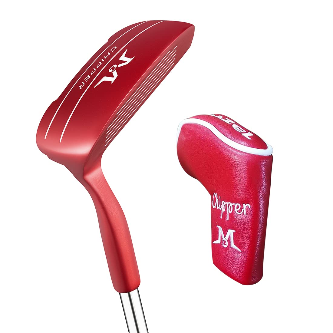 MAZEL Golf Chipper 36/45 Degrees Club with Stainless Steel Shaft and Top Alignment for Improve your Short Game,Fits Golf Beginners (Red, 45, Degrees, Right)