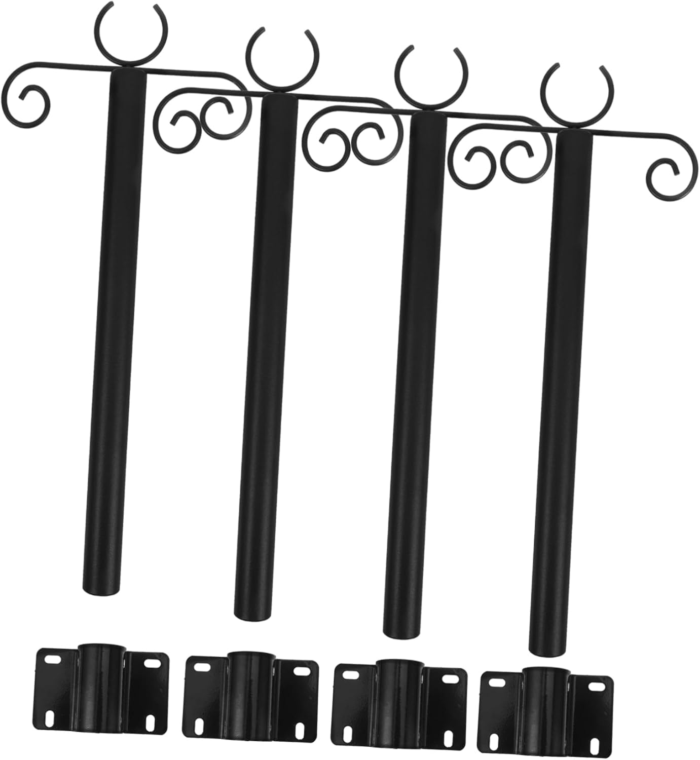 HEMOTON 1 Set Outdoor Hanging Pole for Lights Support Rod for Bird Feeders String Lights Durable Resistant Easy Installation for Patios Yards and Fences