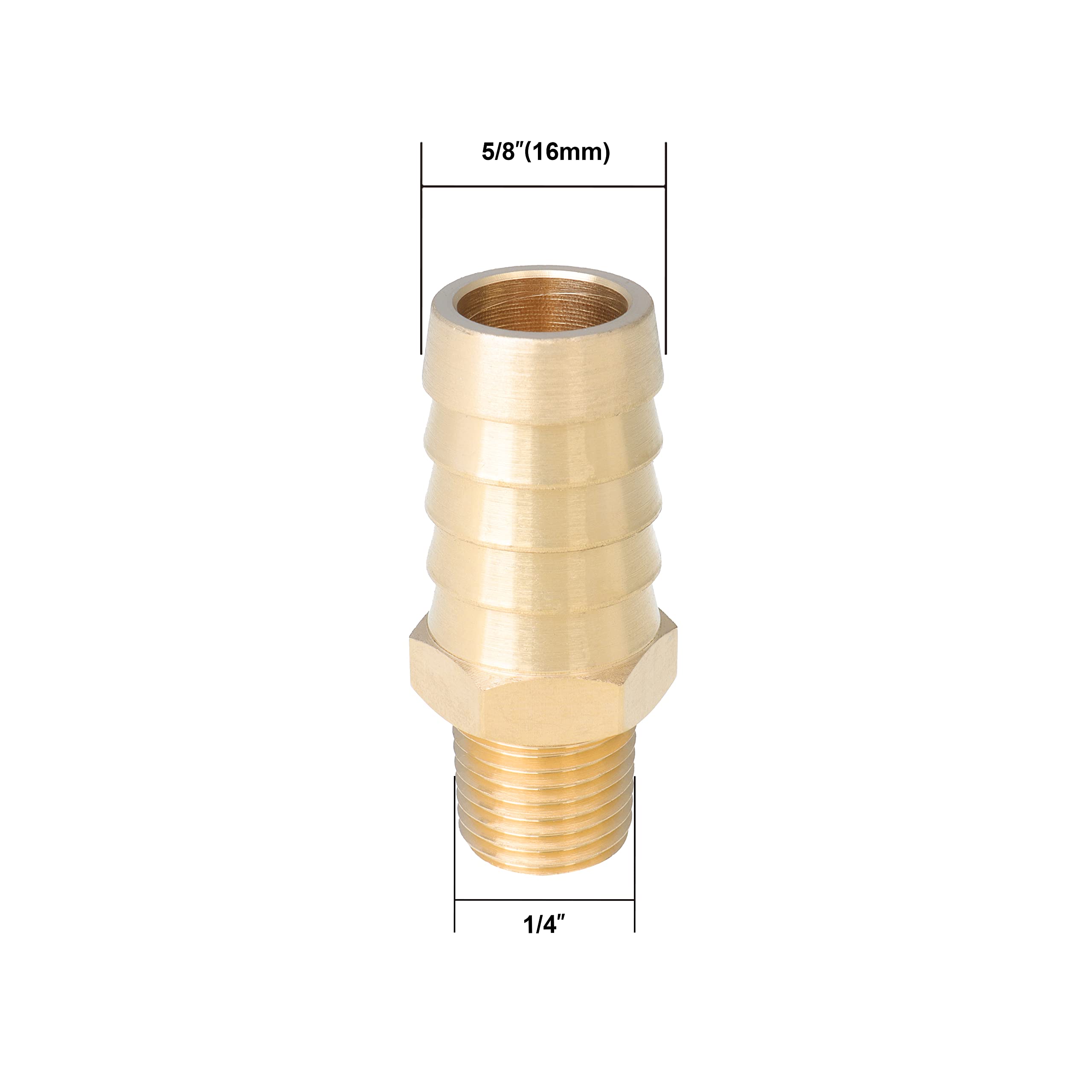 LTWFITTING Sortiment Kit Tube OD (1/8 Zoll 3/16 Zoll 1/4 Zoll 5/16 Zoll 3/8 Zoll 1/2 Zoll 5/8 Zoll) x 1/4 Zoll Male R Messing Schlauchtülle Connector Set (35 Stück)
