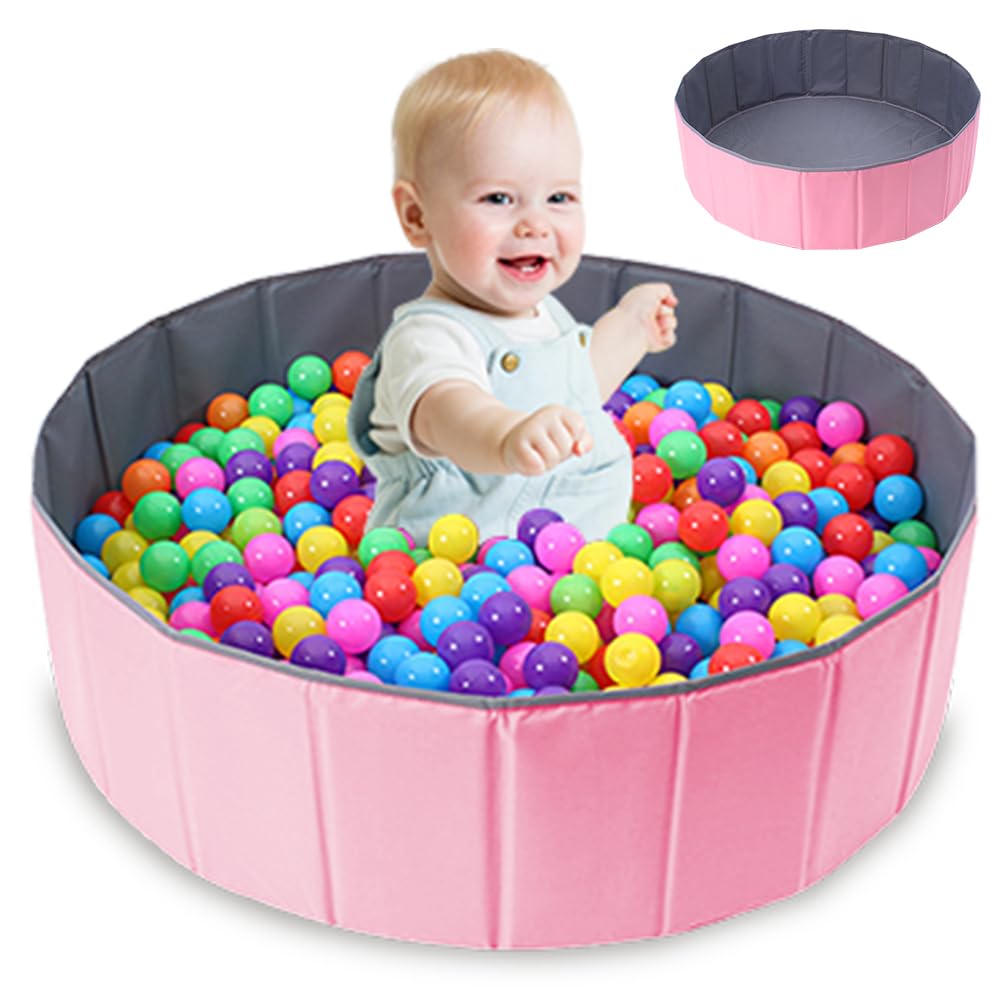 Mineup Baby Ball Pit, 80cm Foldable Baby Ball Pit, Kids Play Ball Pool, Portable Ocean Ball Pit