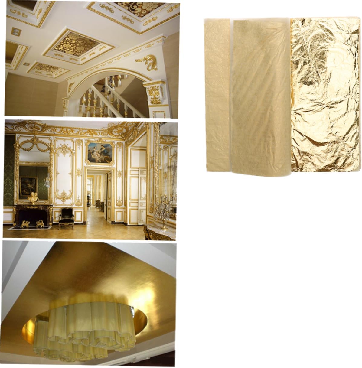 Generic 100Sheets Leaf for Art Craft Decoration for Gilding Framing for DIY Projects and Interior Design
