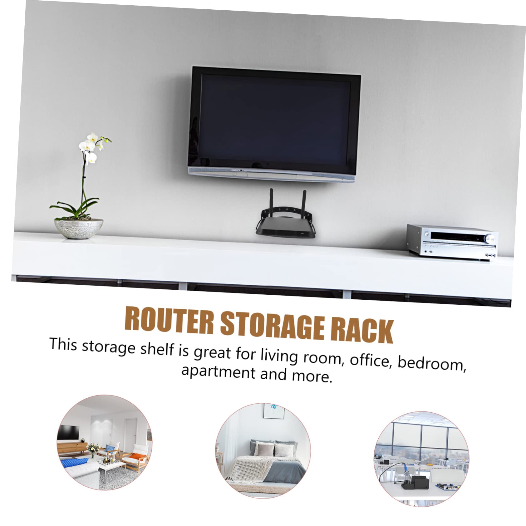 Tofficu Support à Laminé Pliable Noir Mural pour Routeur