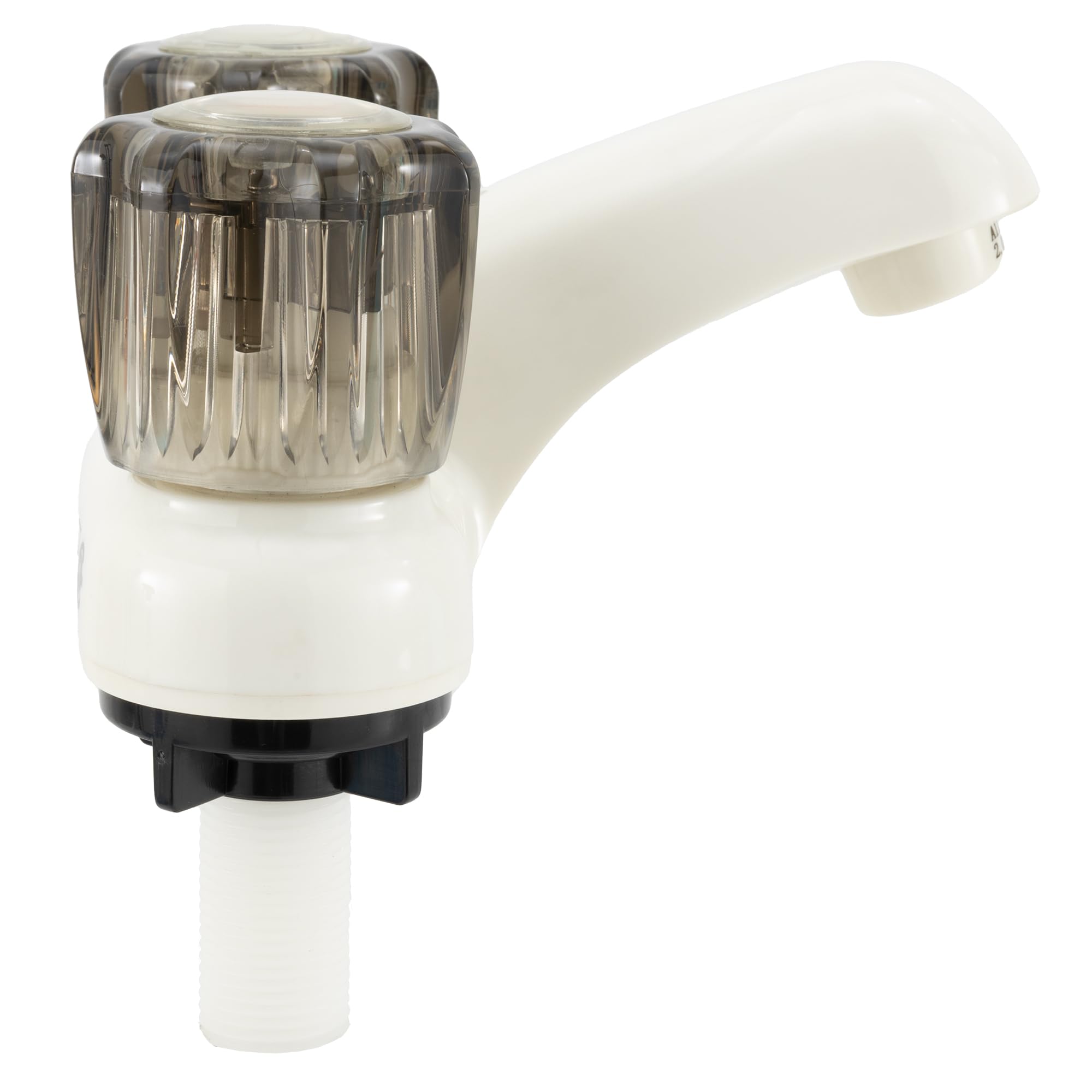 Tough Grade Dual Handle Faucet White Finish with Smoke Acrylic Knobs Classic 2 Hole Mount Durable Lightweight Construction — view 4