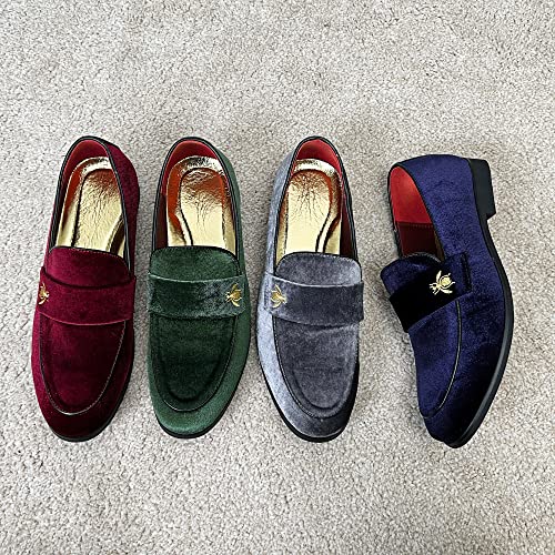 Image of FLQL Men's Luxury Penny Loafer Slip-On Velvet Shoes Party Dancing Shoes Suede Wedding Shoes Plus Size 7-13