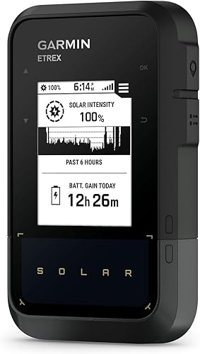 Garmin eTrex Solar, navegador de mano GPS, duración ilimitada de la batería, resistente al agua