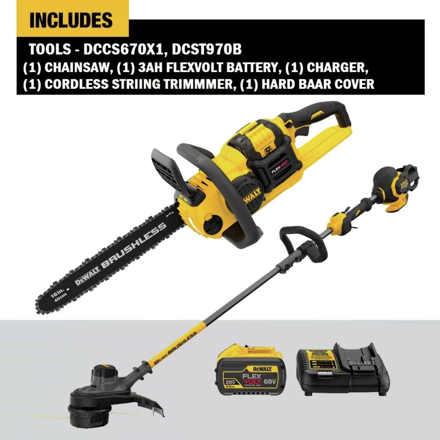 Buy DEWALT FLEXVOLT 60V MAX* String Trimmer & Chainsaw Combo Kit