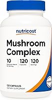 Nutricost Mushroom Complex 120 Capsules - 10 Mushroom Blend with Lion's Mane, Reishi, Cordyceps, Shiitake - Non-GMO Gluten-Free Immune Support