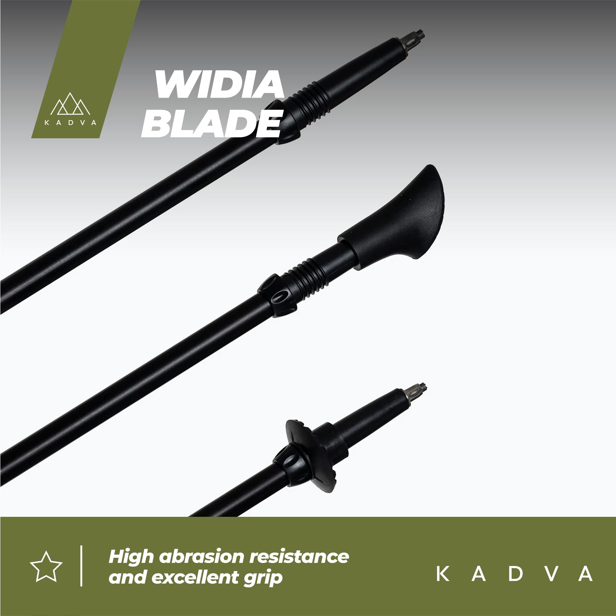 KADVA Bastones de Marcha nórdica Luna Azul, tamaño Ajustable 69 – 135 cm, Sistema de Cierre de Rosca para un Cambio de Longitud Seguro y fácil, Mango de Polipropileno Resistente y Corcho