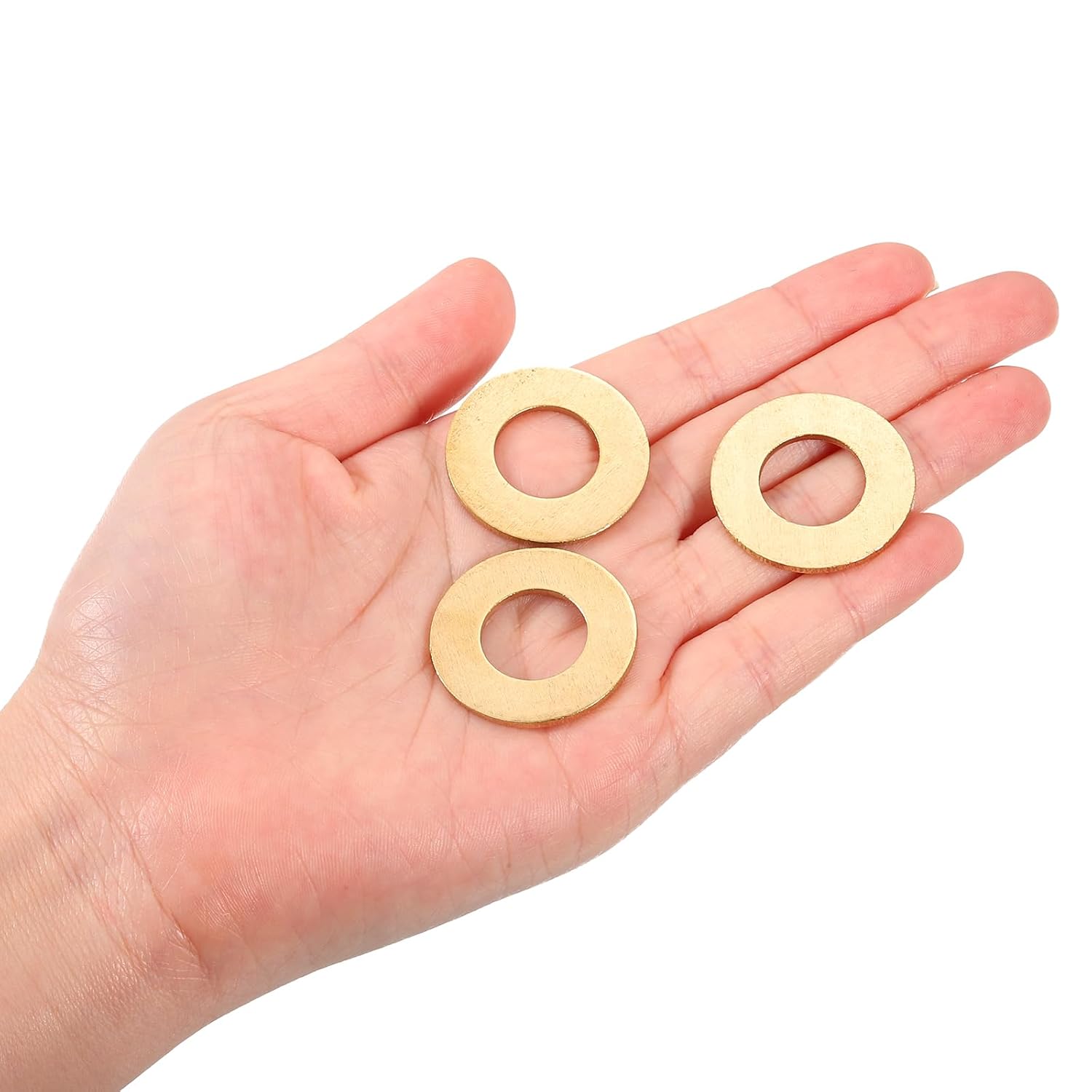 uxcell 50Pcs M14 Flat Washer, Brass 14mm ID x 28mm OD x 1.5mm Thick for Bolt Screw, Factories Repair, Kitchens, Shops, and Outdoor Construction