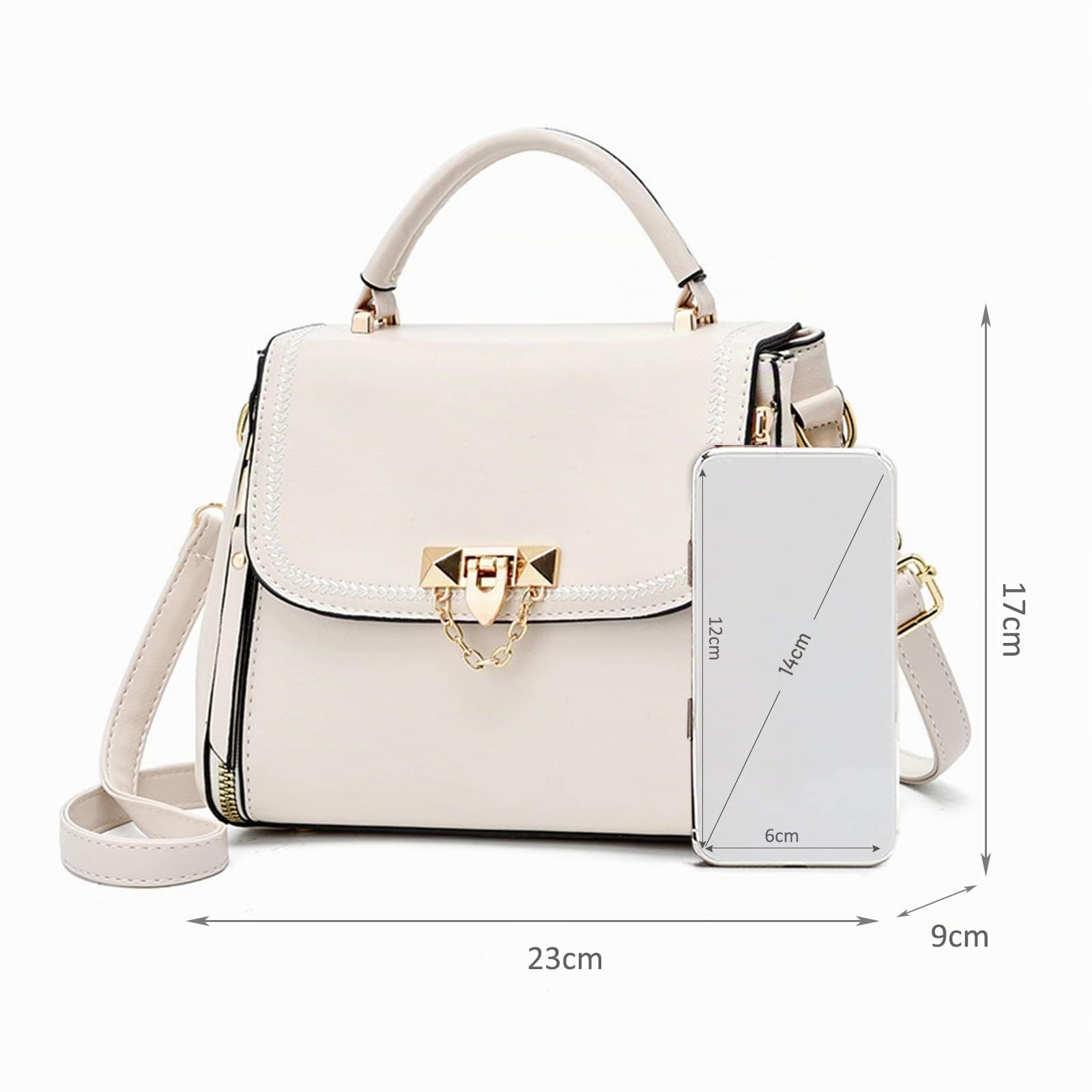 NICOLE & DORIS Damen Handtaschen Klein Tasche Elegante Frauen Umhängetasche Designer Schultertaschen PU Leder Messenger Bag Tragetasche Damen mit Abnehmbar Schultergurt