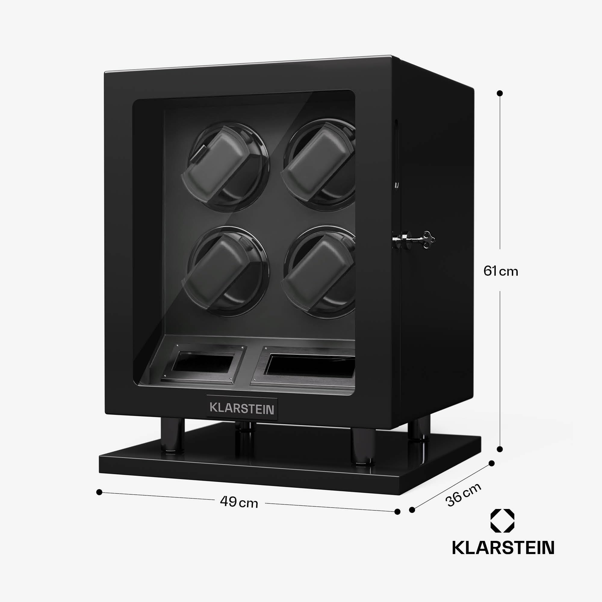KLARSTEIN Remontoir Automatique pour Montres, boîte à Montre Homme et Femme, vitrine en Acrylique, Ultra-Silencieux, 5 réglages TPD, 3 Modes de Rotation