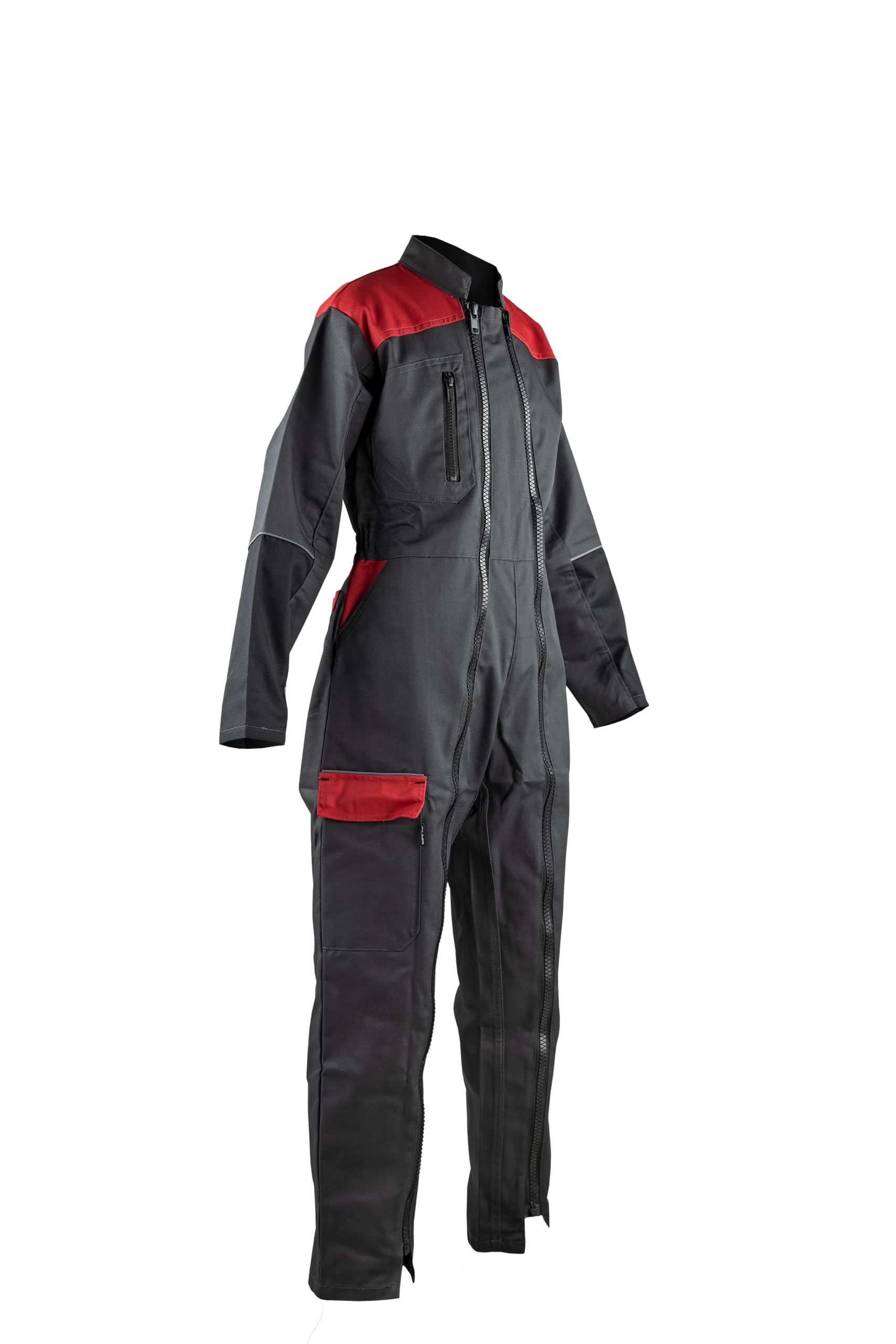 LMA Combinaison de travail ENFANT ELFE - GRIS SOMBRE/​NOIR/​ROUGE 6 ans - Vêtements de travail