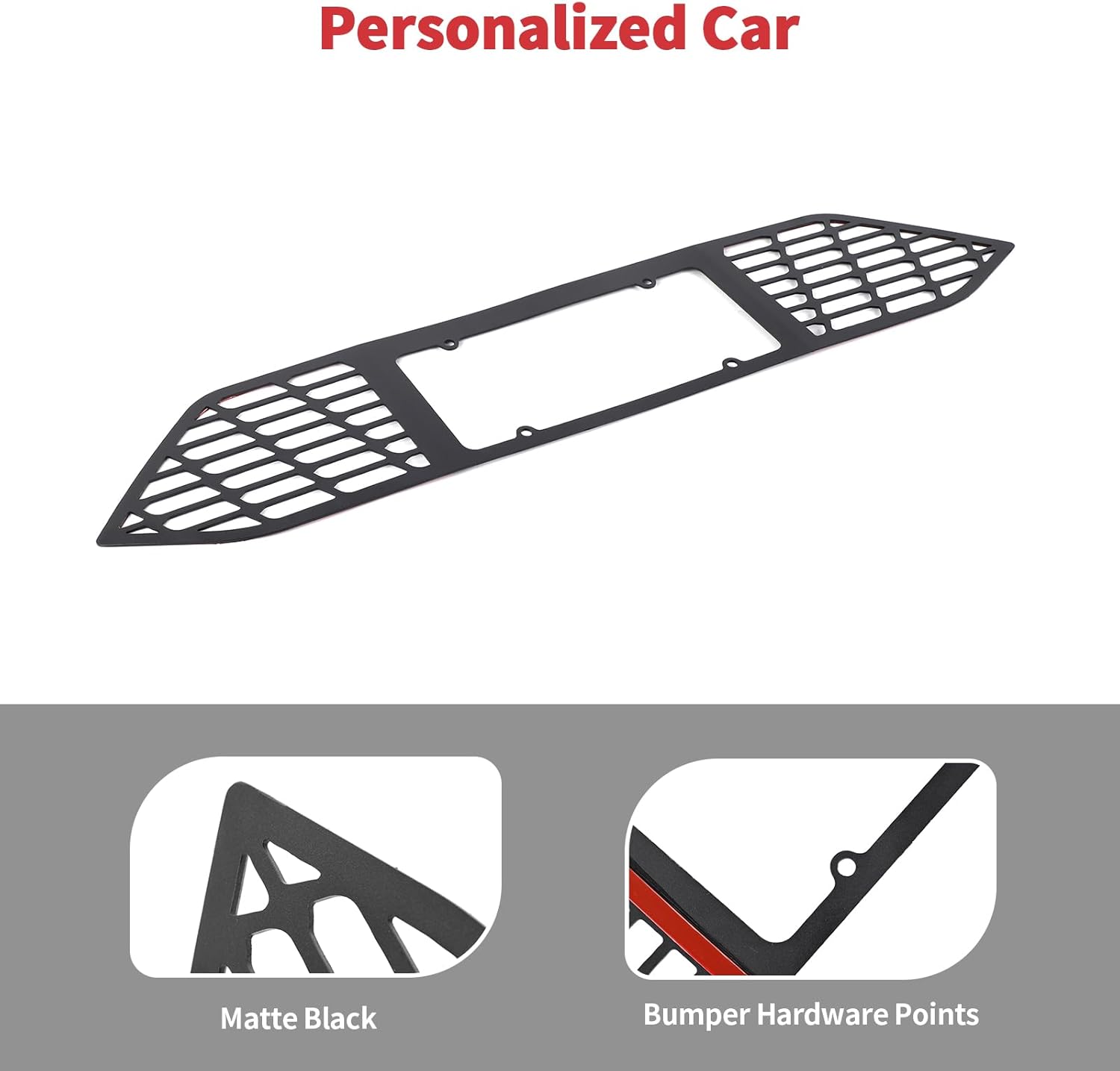 Linskip Rear Decklid Hook Panel Compatible with Ford Mustang 2024 2025 2026+, Striped-Style Rear License Decorative Panel for Mustang Accessories