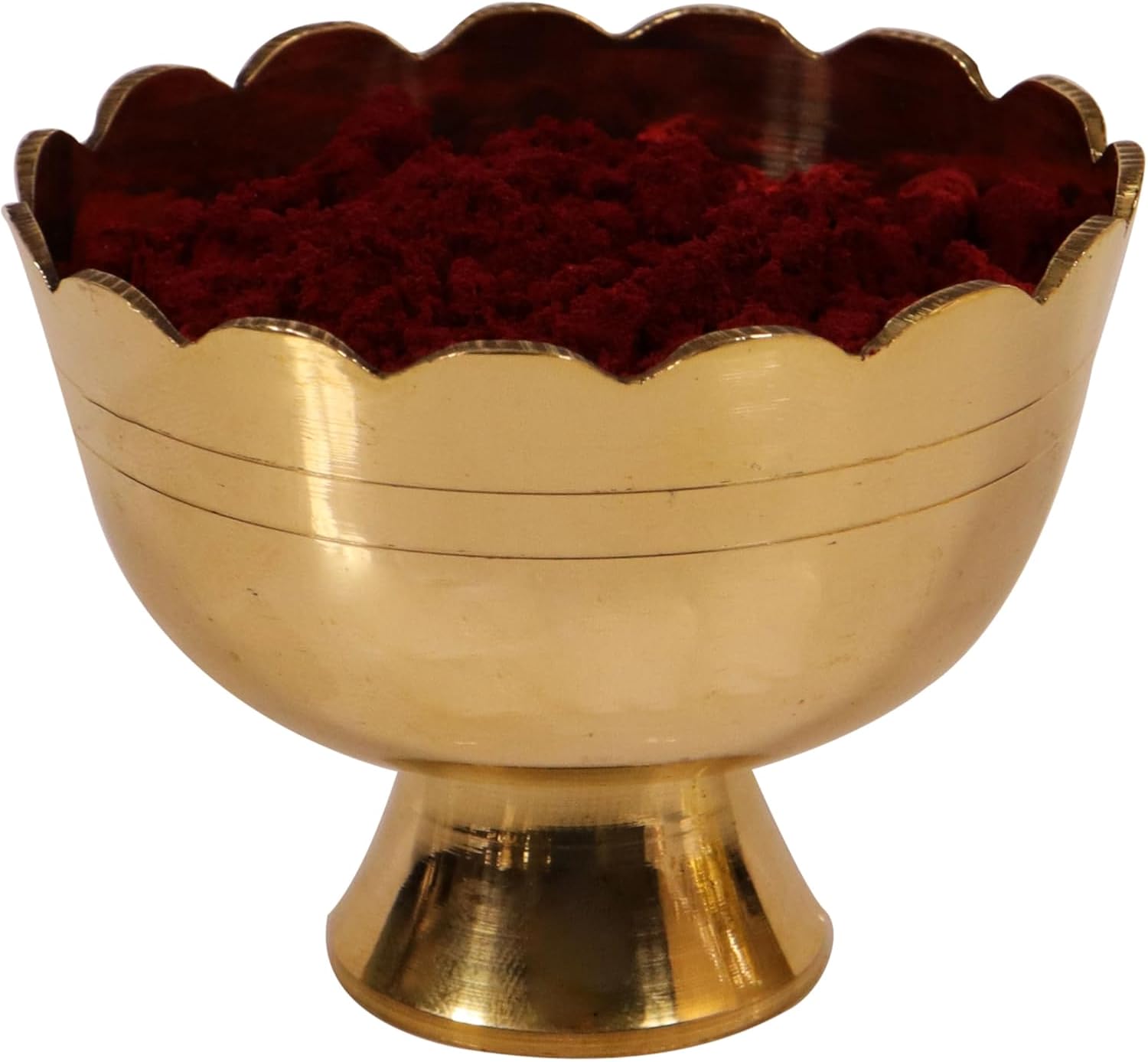 Putrika Traditional Brass Puja Prasad Decorative Bowl | Chandhan Kumkum Turmeric Sandal Multipurpose Bowl for Temple Home – Kamal Stand [100ml | 60g] (1 Pc) image 3