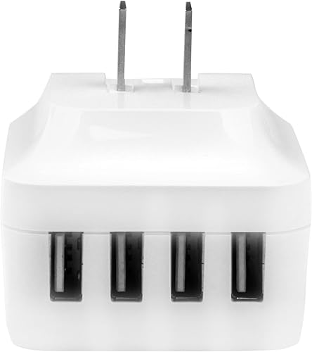 Miniatura 3 de StarTech.com Cargador de pared USB de viaje de 4 puertos - Adaptador de viaje internacional de 34 W6.8 A - Blanco - Estación de carga USB portátil