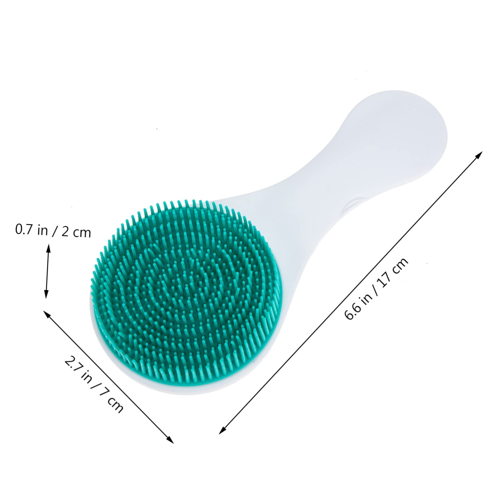 Outanaya Baby Shower Brush Silicone Newborn Bath Brush Long Handle Body Scrubber for Gentle Massage Cleaning