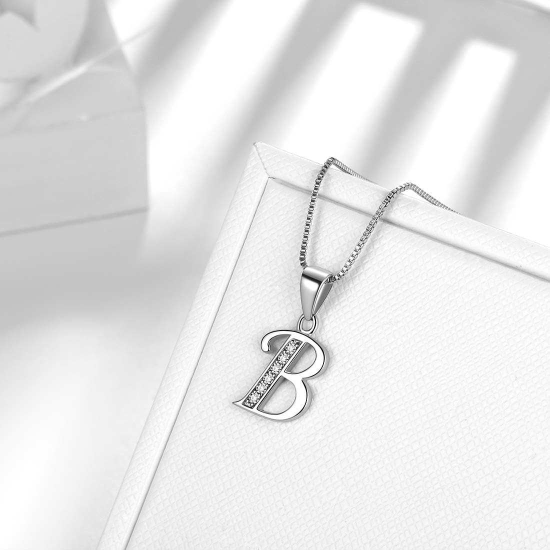 Aurora Tears Letter Necklace Initial 925 Sterling Silver Alphabet Pendant Crystal Name Gift Women Cubic Zirconia Jewelry - Image 3