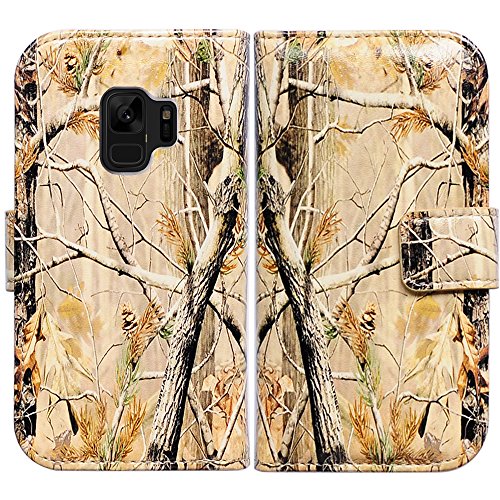 Bfun Packing Galaxy S9 Plus Case,Bcov Camo Tree Card Slot Wallet Leather Cover Case for Samsung Galaxy S9 Plus / +
