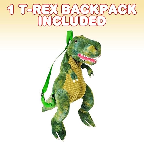 Miniatura 2 de ArtCreativity Mochila de dinosaurio de felpa, mochila de animales de peluche de 22 pulgadas en forma de triceratops, mochila de dinosaurio de