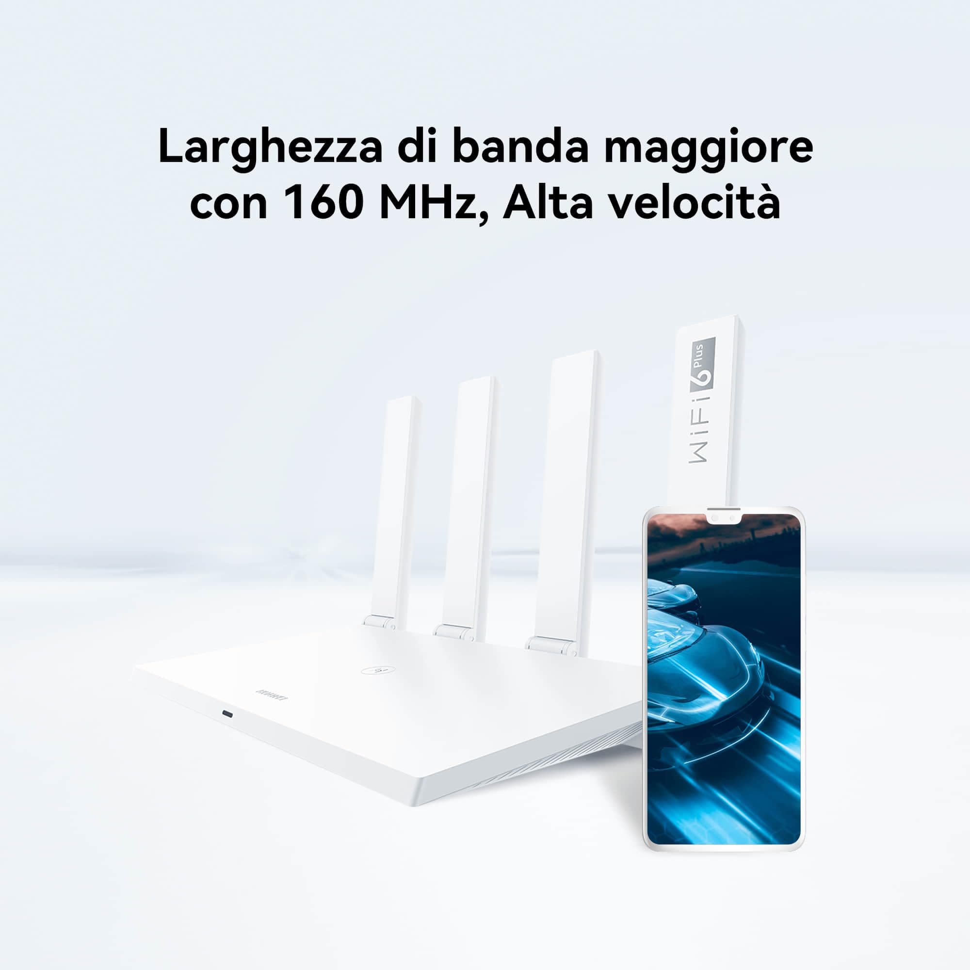 HUAWEI WiFi AX3, Router Wireless Dual Band Gigabit Wi-Fi 6 AX3000, 4 porte GE WAN/LAN auto-adattative, Sicurezza HomeSec™, Ideale per Gaming Xbox/PS5/Steam e 8K, Esclusiva Amazon
