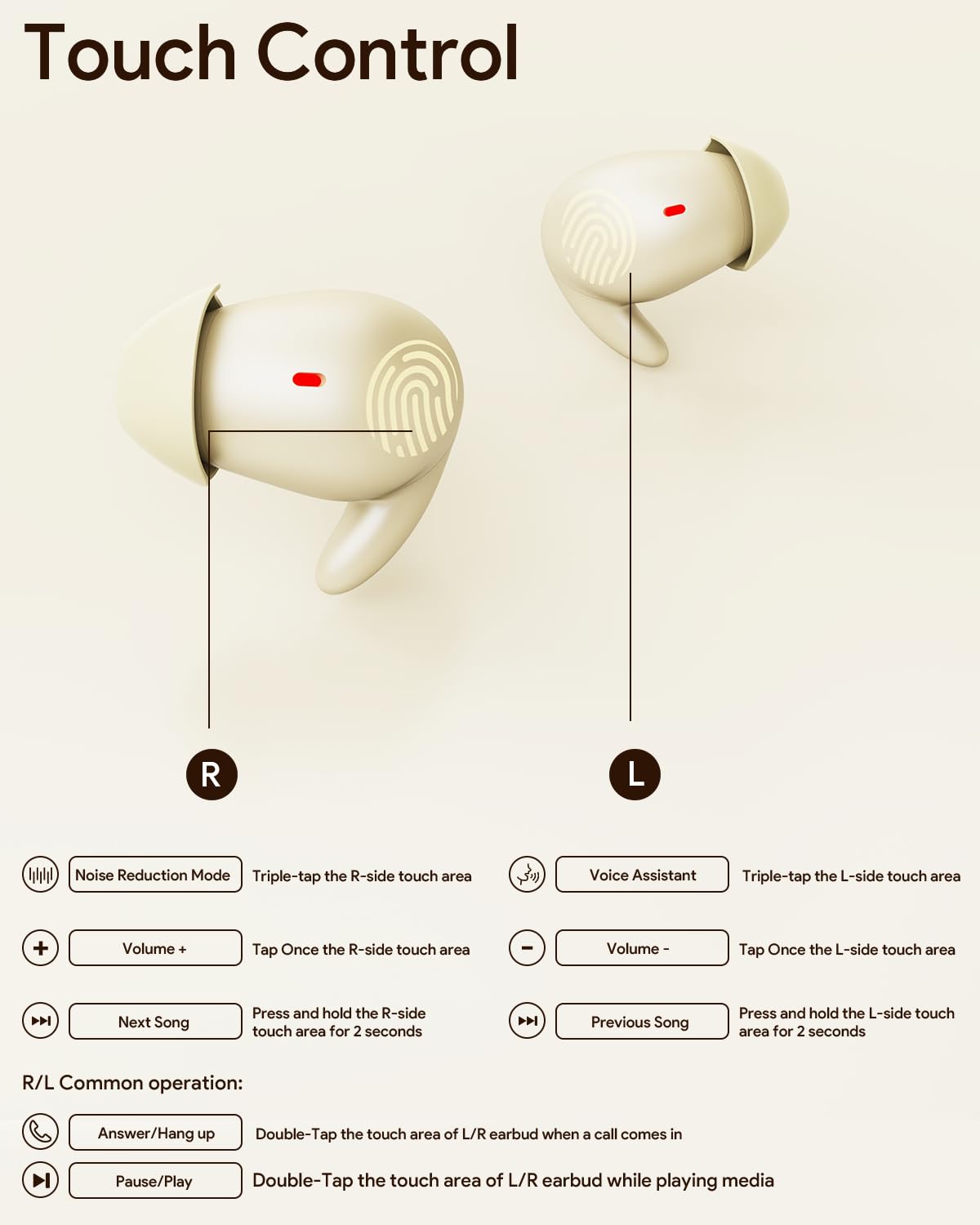 Auriculares inalámbricos para dormir, auriculares intraurales Bluetooth para dormir de lado, diseño único de cápsula espacial, cancelación de ruido, color beige
