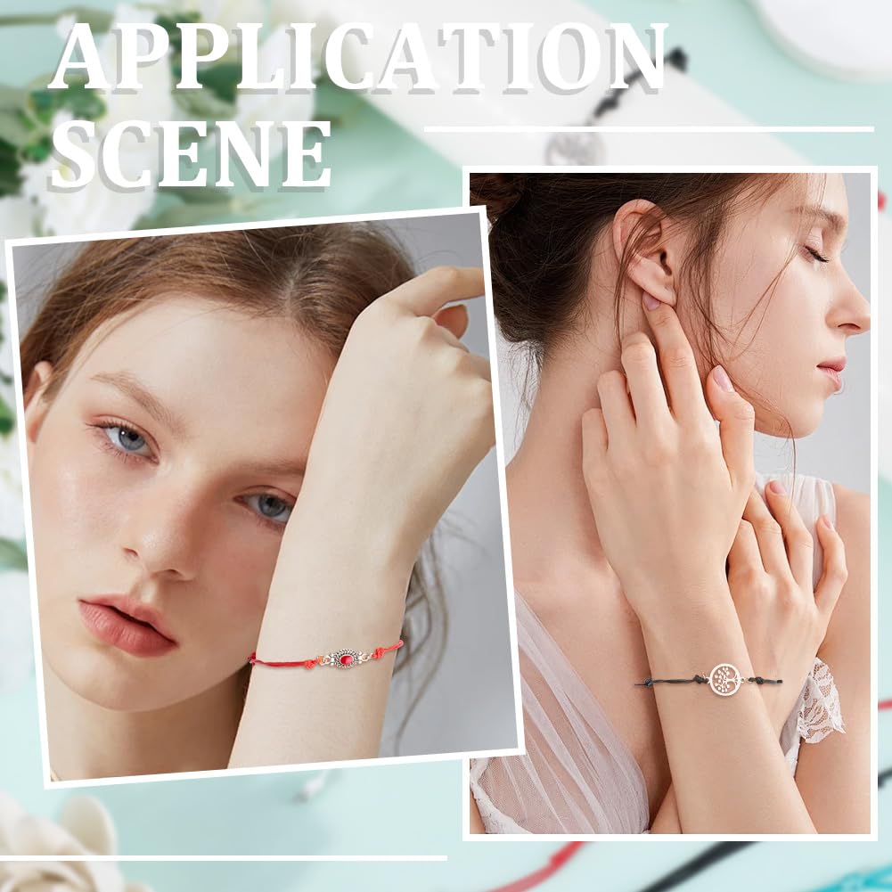 Bracelets En Corde Réglables - Lot De 40, 5 Couleurs, Anneaux Acier | DIY Bijoux Amitié, Cadeau Créatif