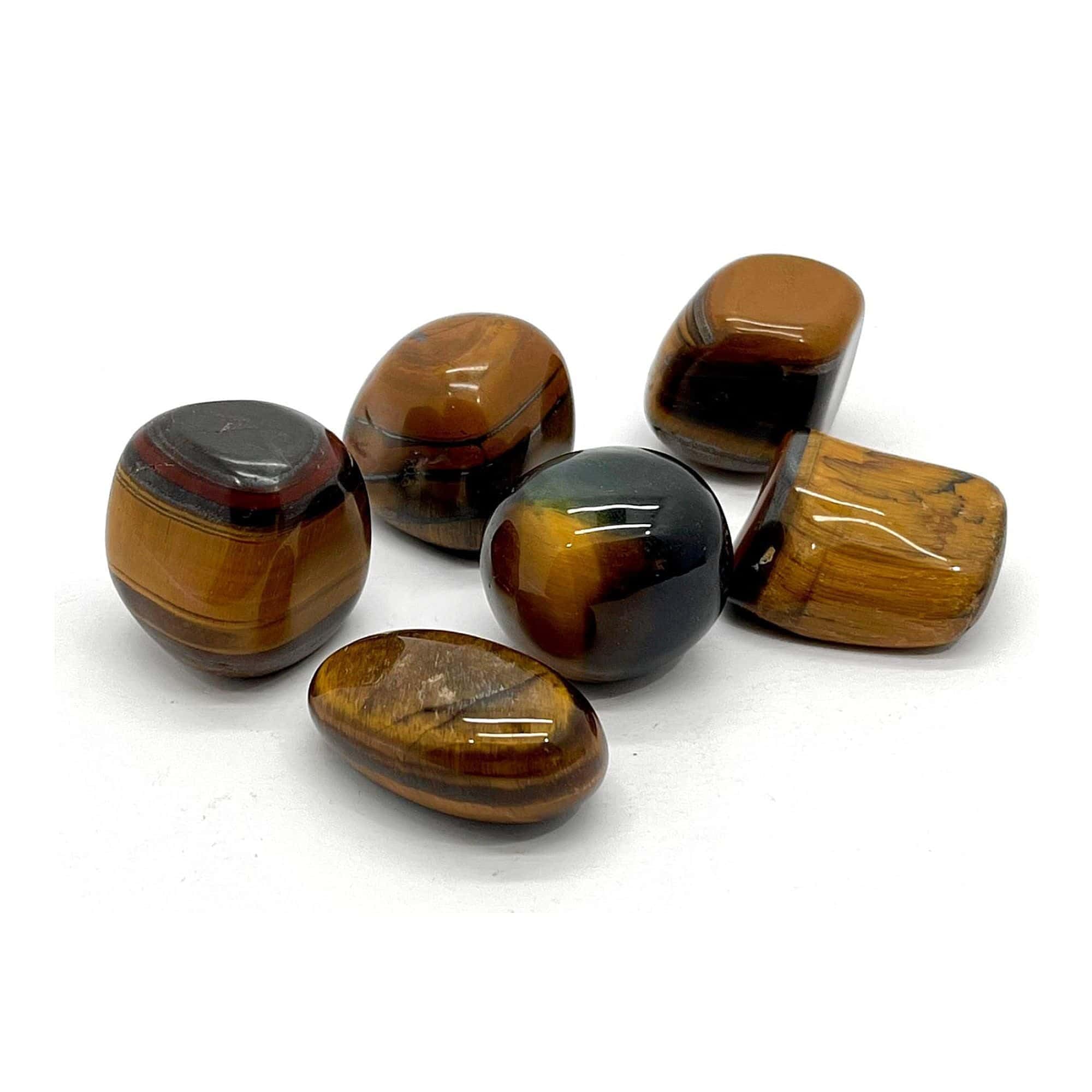 Ojo de tigre piedra natural pulida calidad AAA - Pack 4 unidades - Cristales naturales y piedras preciosas - Reiki curación de chakras - Piedras curativas sanación (Ojo tigre)