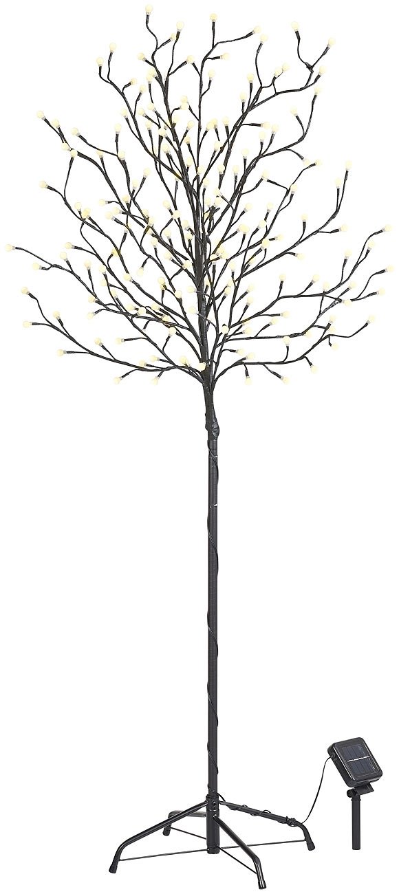 Lunartec LED Baum Solar: 2er-Set XL-Solar-LED-Lichterbäume mit je 200 beleuchteten Knospen (Lichter-Baum, LLED, Ostern)