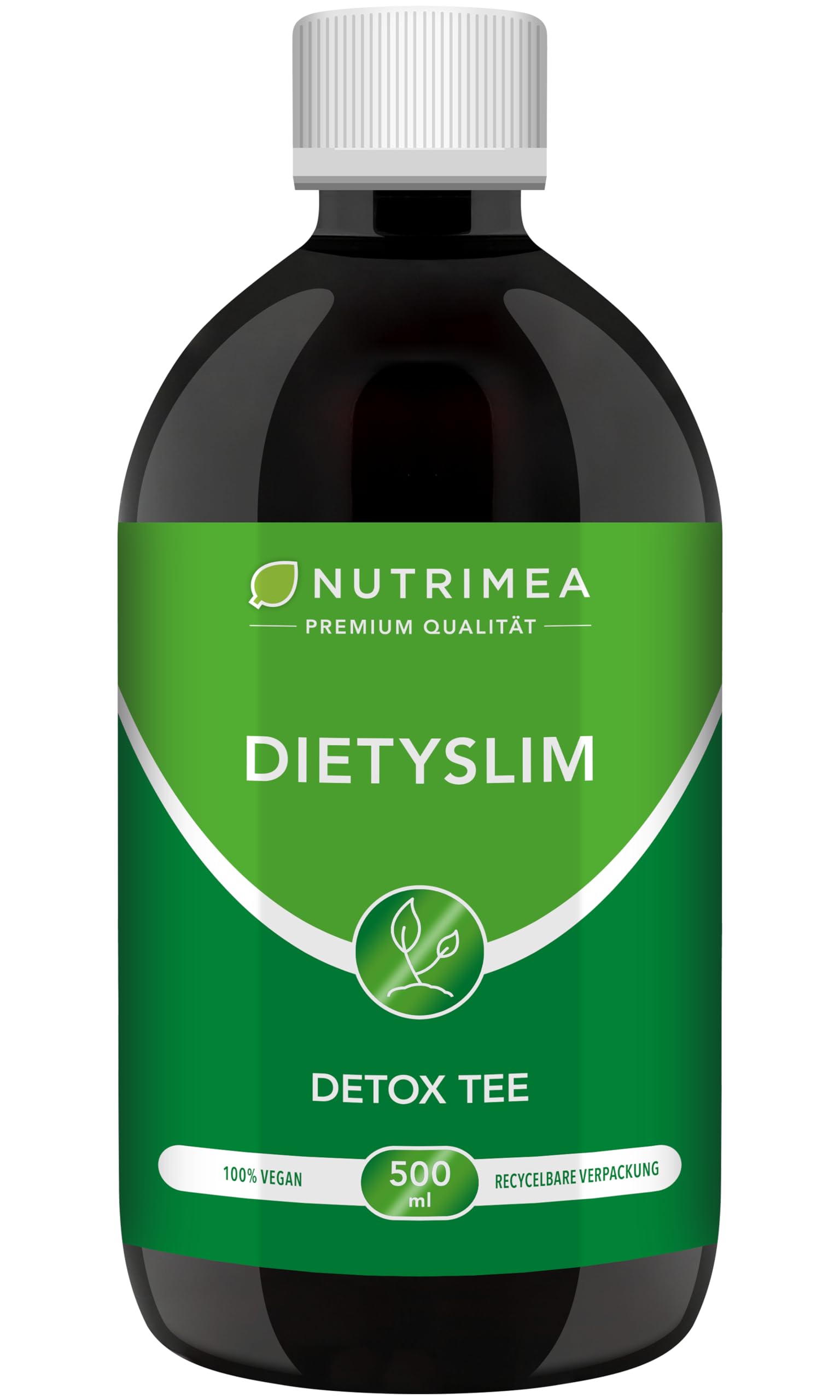 Detox Tee zum Abnehmen - DietySlim 100% Vegan | Natürlich Leber & Körper entgiften | 6 Wöchige Entgiftungskur | Entschlacken, Entwässern Grüner Tea - 500ml