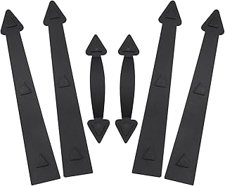 WellMade Garage Door Magnetic Decorative Hardware,Faux Garage Door Accents Magnets Spear Style Kit Black (4 Hinges+2 Handles) for 1 Car Garage