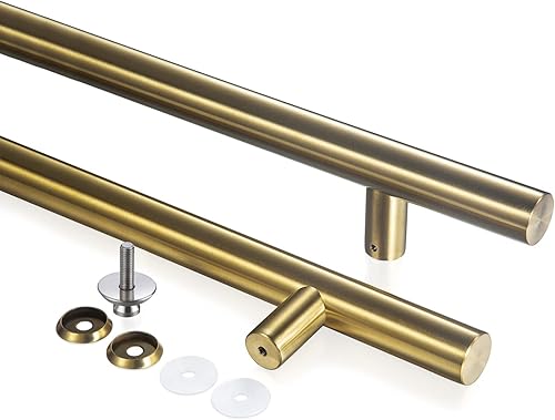 Miniatura 6 de TOGU TG-6012 - Manija de puerta de acero inoxidable 304 de grado comercial de 12 pulgadas, acabado dorado satinado