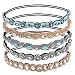 Pangda 5 Pieces Crystal Beads Elastic Hairband Handmade Rhinestone Headband Hair Accessories