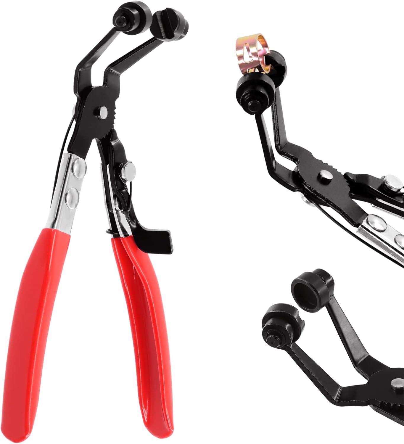 Swpeet 1Pcs 45°Hose Clamp Pliers, Angled Swivel Jaw Locking Car Pipe