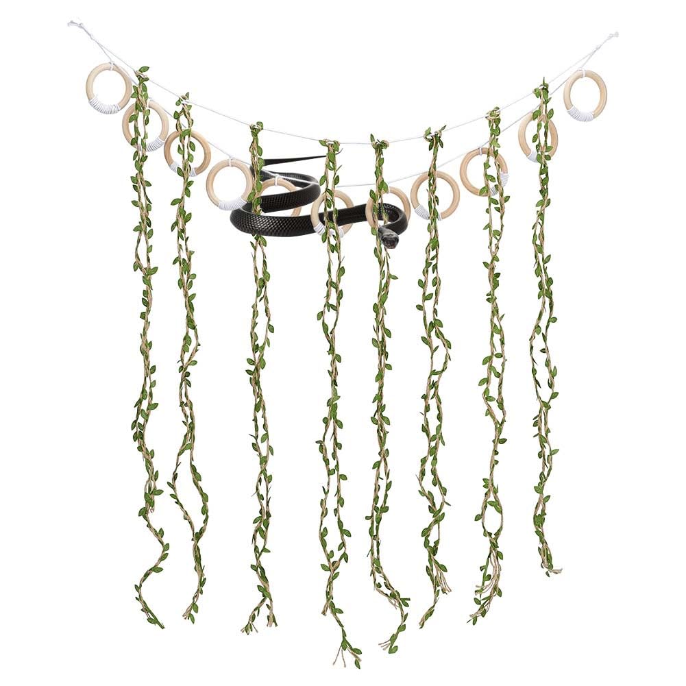 OLYCRAFT Climbing Vines for Reptiles Handcrafted Climbing Jungle Vines Snake Enclosure Accessories with Wooden Climbings Rings for Ball Python Corn Snakes Reptile Chameleon Iguana Habitat