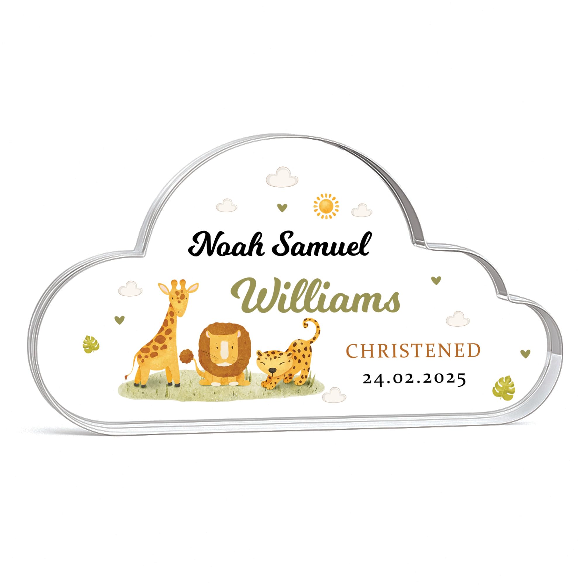 Red Ocean Christening Gift For Baby Boy Cloud Baby Plaque Personalised Christening Keepsake Gift for New New Mum Dad Godson Nephew Son Grandson